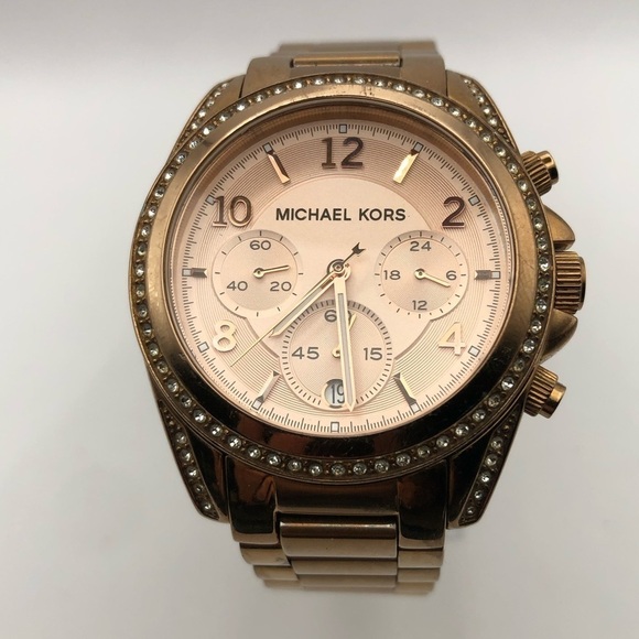 Michael Kors Women’s Watch Rose Gold Band (New Battery) Crystal Clear Beautiful main image 7